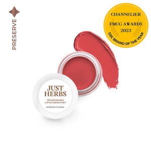 JUST HERBS Enriched Lip & Cheek Tint Peachy Coral