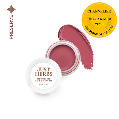 JUST HERBS Enriched Lip & Cheek Tint Pale Pink