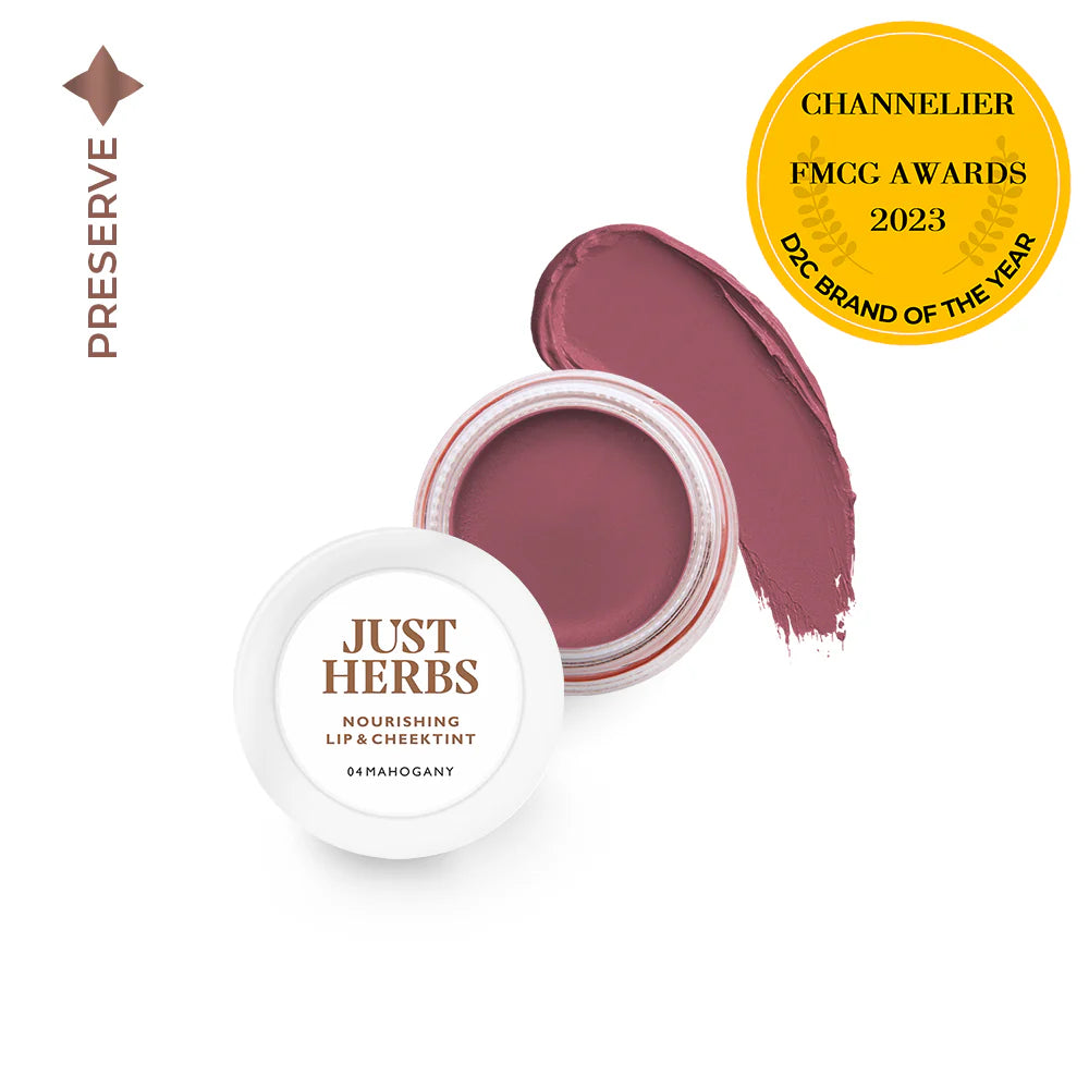 JUST HERBS Enriched Lip & Cheek Tint Mahogany