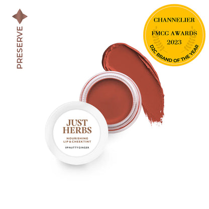 JUST HERBS Enriched Lip & Cheek Tint Nutty Ginger