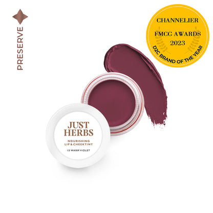 JUST HERBS Enriched Lip & Cheek Tint Warm Violet