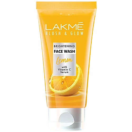 LAKMÉ Blush & Glow Exfoliating Face Wash With Vitamin C Serum, Brightening And Gentle Facewash With Lemon Fruit Extracts For All Skin, 100Gm(Pack of 2)