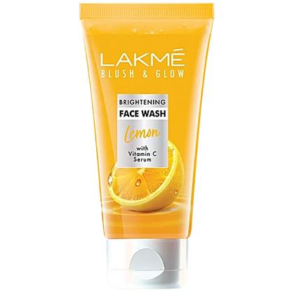 LAKMÉ Blush & Glow Exfoliating Face Wash With Vitamin C Serum, Brightening And Gentle Facewash With Lemon Fruit Extracts For All Skin, 100Gm(Pack of 2)