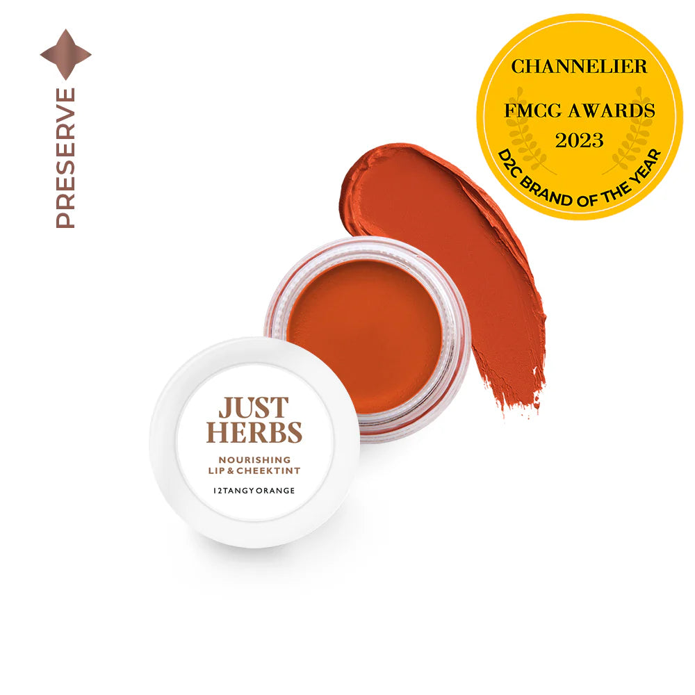 JUST HERBS Enriched Lip & Cheek Tint Tangy Orange