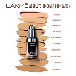 LAKME Absolute 3D Cover Foundation, Warm Beige, 15 ml