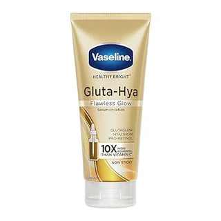 Vaseline Gluta-Hya Flawless Glow Lotion for Face & Body | Gives Brighter Skin | Glutathione & Pro-Retinol Infused Moisturizer, 200ml