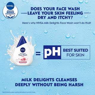 NIVEA Milk Delight Face Wash - Rose Sensitive Skin 100 Ml