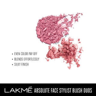 LAKME Absolute Face Stylist Blush Duos, Pink Blush, 6g