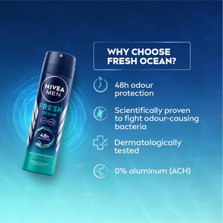 NIVEA Men Fresh Ocean Long Lasting Freshness Deodorant 150 Ml