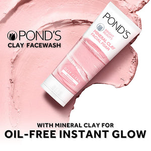 POND'S Bright Beauty Mineral Clay Vitamin B3, 4X Oil Absorbing, Brightening, For Oil Free Instant Glow, Face Wash 90 g