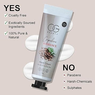 OG BEAUTY Capuchino Refreshing Coffee Hand Cream | For Intense Moisturization & Softer Smoother Skin | Non Greasy Formula & Fast Absorbing Formula | 50 GM(Pack of 3)