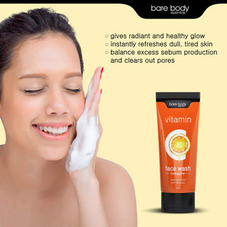 BARE BODY Essentials Vitamin C Hydra glow Face Wash (100Ml)