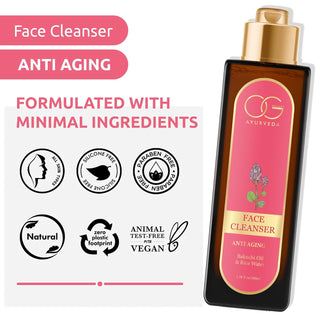 OG BEAUTY AYURVEDA Anti Aging Retinol (Bakuchi Oil) & Rice Water Face Cleanser 100 Ml