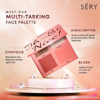 SERY Face Makeup Palette 3 in 1 Highlighter.