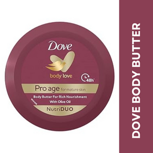 Dove Body Love Pro Age Body Butter For Mature Skin, Makes Skin Nourished & Radiant, Paraben Free, With Olive Oil & Sunflower Oil, 240g