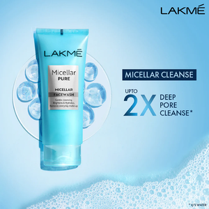 LAKME - Micellar Pure Facewash for Deep Pore Cleanser 100g (Pack of 2)