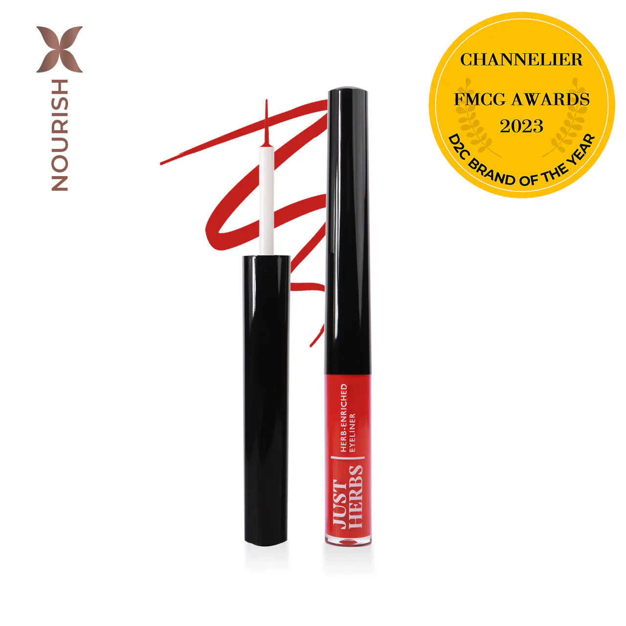 JUST HERBS Enriched waterproof eyeliner Cherry Bomb