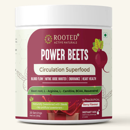 Rooted Active's Power Beets – Beet Root Powder with Amino's & Resveratrol