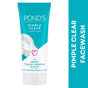 POND's Pimple Clear, Facewash, 50 G, For Glowing Skin, With Active Thymo-T Essence Formula, Helps Reduce Pimples In 3 Days (Pack of 3)