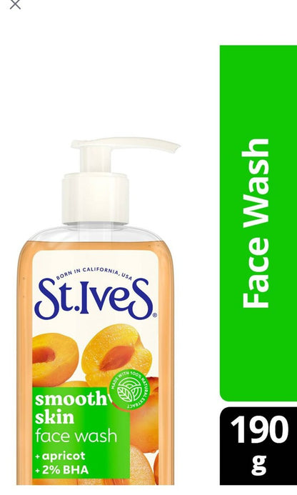 St. Ives Smooth Face Wash with Apricot & 2% BHA for Oily & Uneven Skin - 190g