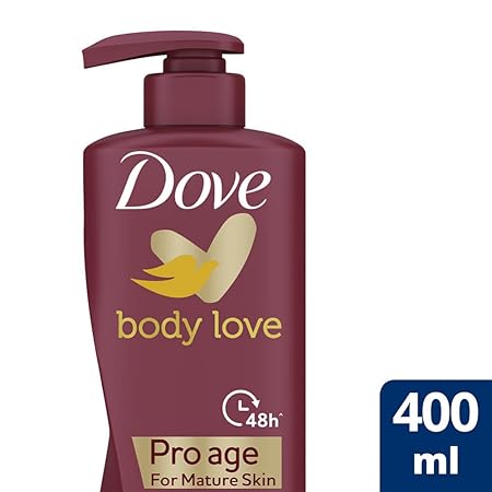 Dove Body Love Pro Age Body Lotion for Mature Skin 48hrs Moisturisation|| Paraben Free|| With Vitamin B3 & Olive Oil|| For Nourished Radiant Skin 400 ml