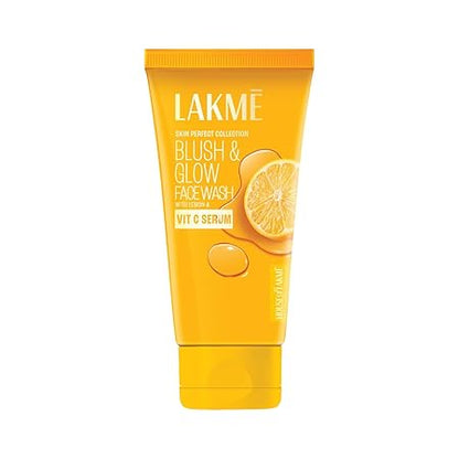 LAKMÉ Blush & Glow Exfoliating Face Wash With Vitamin C Serum, Brightening And Gentle Facewash With Lemon Fruit Extracts For All Skin, 100Gm(Pack of 2)