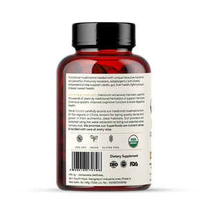 Rooted Active's Organic Lions Mane mushroom extract capsules