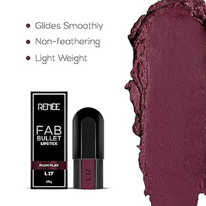 RENEE FAB BULLET LIPSTICK - L 17 PLUM PLAY_1.5GM)(Pack of 2)