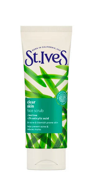 St. Ives Clear Face Scrub with Tea Tree & 2% Salicylic Acid for Acne Prone Skin - 100g