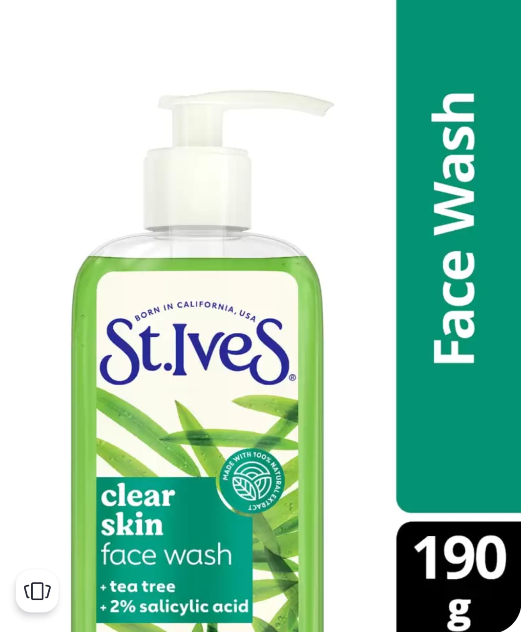 St. Ives Clear Face Wash with Tea Tree & 2% Salicylic Acid for Acne Prone Skin - 190g