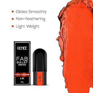 RENEE FAB BULLET LIPSTICK - L 21 TICTOC TANGERINE_1.5G)(Pack of 2)